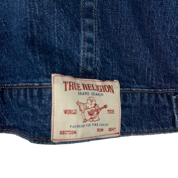 True Religion Oversized Jimmy Trucker Denim Jean Jacket Size Small - Picture 13 of 15
